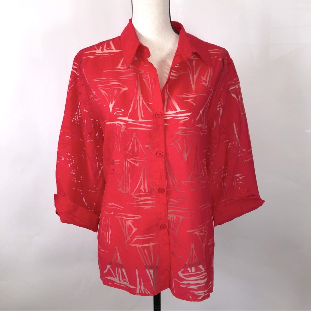 Alfred Dunner light weight pretty red top
